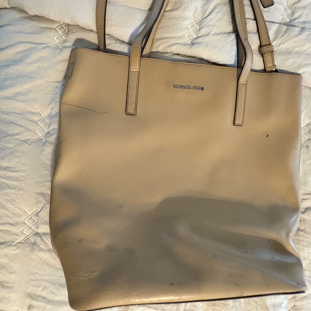 Michael Kors Beige Leather Tote